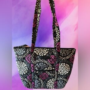 Vera Bradley Small Vera Tote Bag in Canterbury Magenta (retired Winter 2013)